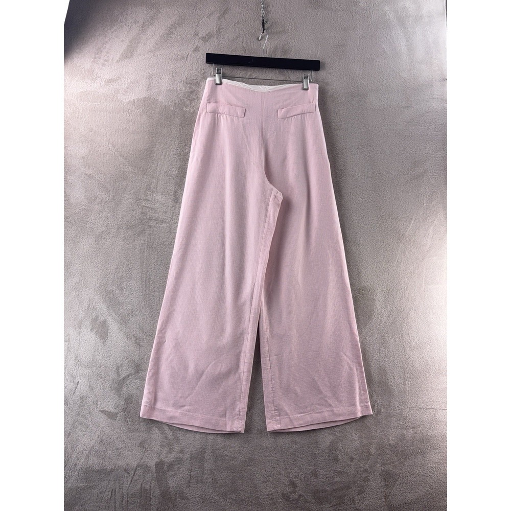 Sandro Pants Womens Size 28x29 Pink Wide Leg High Rise Dress Casual Minimal